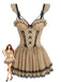 Nuisette babydoll kaki à pois, fines bretelles et dos nu années 1950