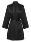 Peignoirs courts en faux satin noire des années 1970