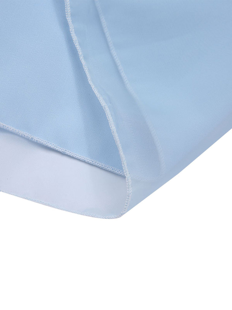 [Pré-vente] Chemise de nuit patchwork en dentelle bleu clair des années 1950