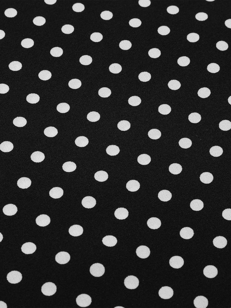 [Prévente] Chemise de nuit noire à pois  bretelles patchwork dentelle des années 1960