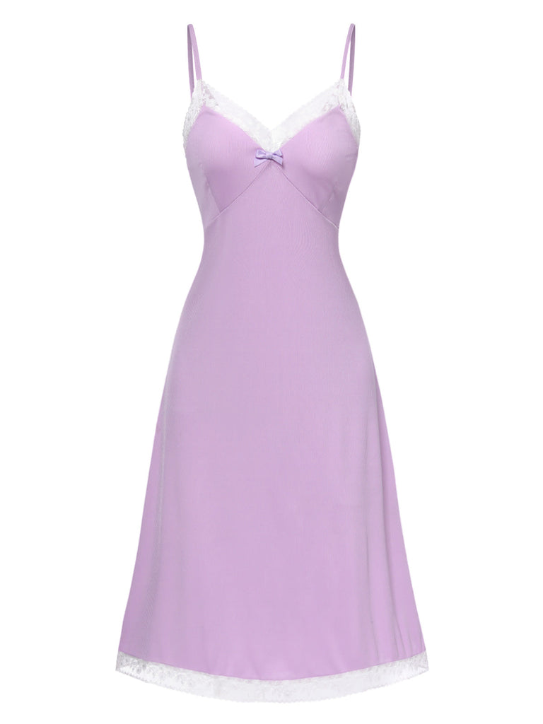 [Prévente] Nuisette en dentelle violette col en V des années 1930