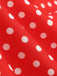 Robe pois rouge col en cœur avec nœud années 1950