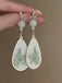 Boucles d'Oreilles Pendantes en Jade Style Ethnique Chinois Vintage