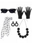 5PCS Bal Coffret Accessoires À Pois Noir Et Blanc
