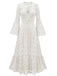 Robe Longue Évasée en Dentelle Dos Nu Unie années '30 5