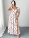 [Grande Taille] Robe Longue à Fente Imprimé Cerises Blanche Années 1940 5