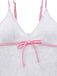 White textured Swimsuit with pink straps on a white background