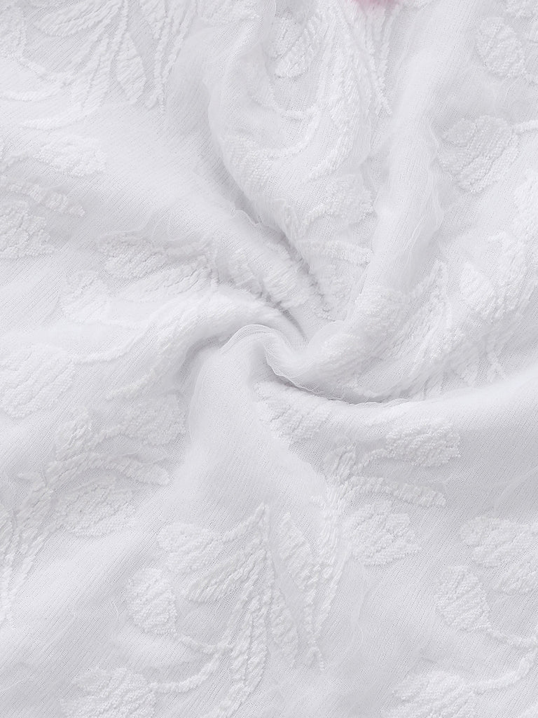 Close-up of textured white fabric