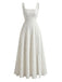 Robe Plumetis Texturée Col Carré Blanche Années 1930 2