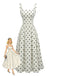 Robe Trapèze à Carreaux Col Claudine avec Ceinture années '50