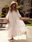 Robe Blanche Bohème Épaules Dénudées Années 1970