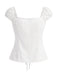 [Prévente] Blouse en Pur Coton à Pois et Nœud Blanc Années 1970 4