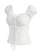 [Prévente] Blouse en Pur Coton à Pois et Nœud Blanc Années 1970 3