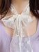 Foulard Dentelle Brodé Nœud Blanc 7