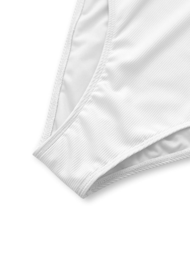 [Prévente] Maillot de bain une pièce blanc dentelle nœud 1950s