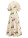 Robe Longue Col V Florale Jaune Années 1940