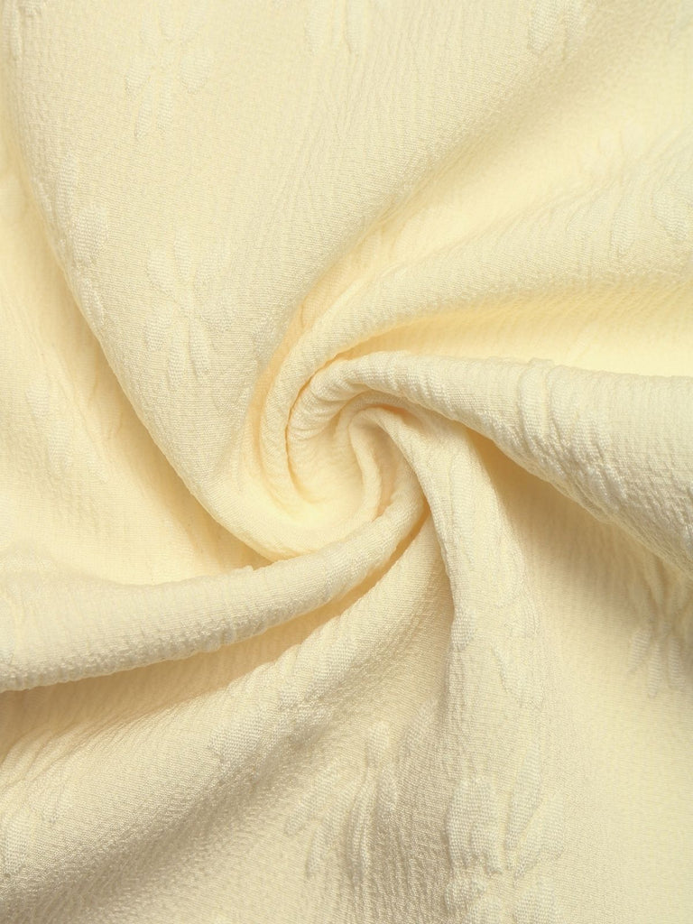Combinaison Florale Jacquard à Bretelles Bretelles à Nouer Jaune Années 1950 8