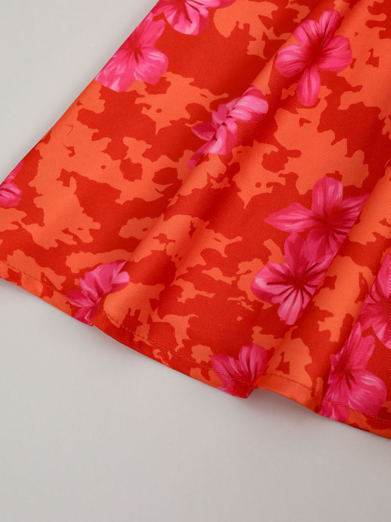 Robe Évasée Imprimée Fraises Col Claudine avec Ceinture années '50 16