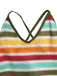 Bohème Rayée Tricot Dos Ouvert Moulante Robe Multicolore Années 1970 6