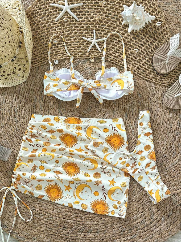 Ensemble Bikini Floral Tropical Dos Nu Croisé années '40 4