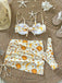 Ensemble Bikini Floral Tropical Dos Nu Croisé années '40 4