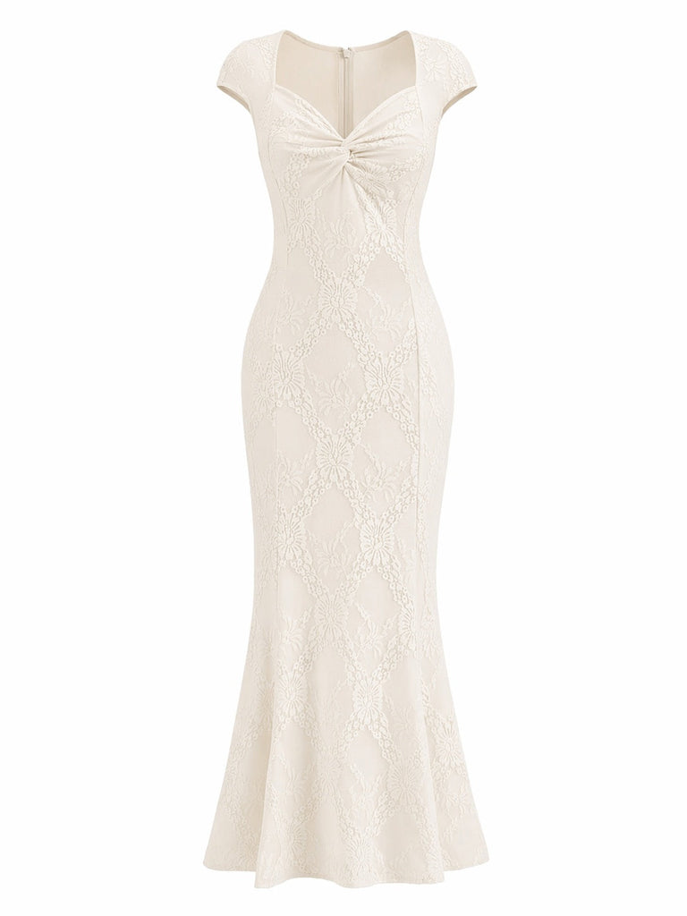[Prévente] Robe Sirène Dentelle Manches Courtes Années 1930 2