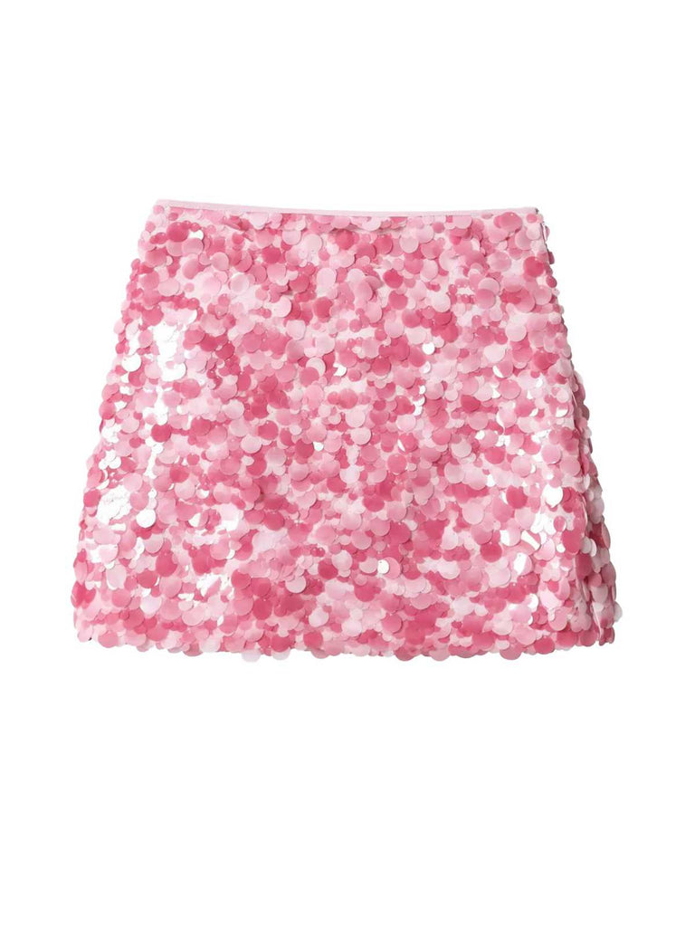 Mini-jupe crayon taille basse à paillettes des années 1980