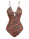 Maillot de bain une pièce à bretelles et cordons floraux des années 1930