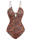 Maillot de bain une pièce à bretelles et cordons floraux des années 1930