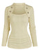 Pull en maille beige faux boutonnage années 1960