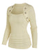 Pull en maille beige faux boutonnage années 1960