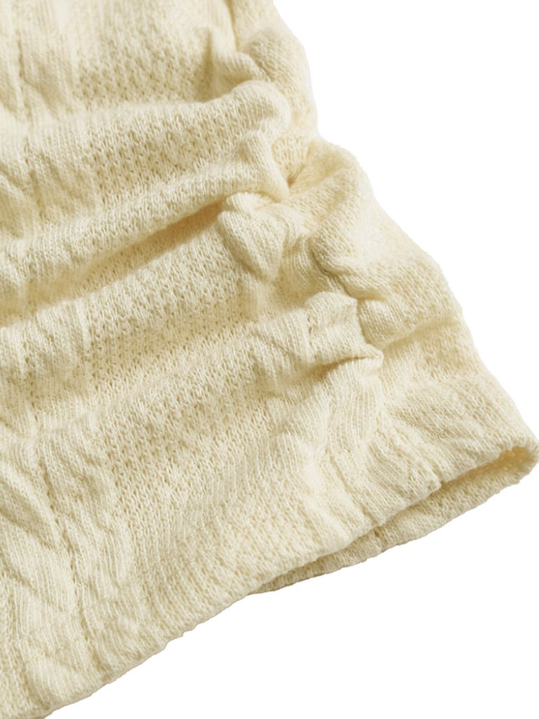 Pull en maille beige faux boutonnage années 1960