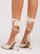 Vintage Satin Ruban Bout Pointu Talons Hauts 9