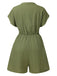 Combishort verte col V poches texturées années 1950