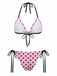 bikini en dentelle à pois roses