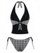 black-1960s-plaid-deep-v-halter-tankini-set-back-view