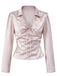 [Prévente] Blouse lavande en satin à col V, fronces et cordon années 1960 - 1