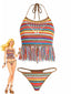 Ensemble Bikini Multicolore Crochet Col Licou Années 1970