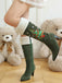 Bottes en suédine à talons hauts et sapins de Noël brodés - 3