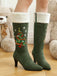 Bottes en suédine à talons hauts et sapins de Noël brodés - 6