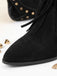 Bottes western noires mi-mollet à franges et laçage - 3
