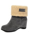 Bottines Compensées en Suédine à Revers en Fausse Peau Lainée - 5