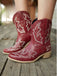 Bottines western brodées à bout pointu - 4