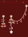 Boucles d’oreilles pendantes asymétriques de Noël à chaînes étoile et clochette - 3