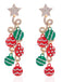 Boucles d’oreilles pendantes boules de Noël à strass - 1
