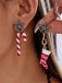 Boucles d’oreilles pendantes de Noël cannes en sucre et chaussettes en strass - 3