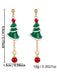 Boucles d’oreilles pendantes sapin de Noël à perles rouges - 5