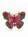 Broche papillon vintage à strass - 1