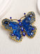 Broche papillon vintage à strass - 4