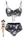 Ensemble Bikini À Crâne Gothique Noir Années 1980